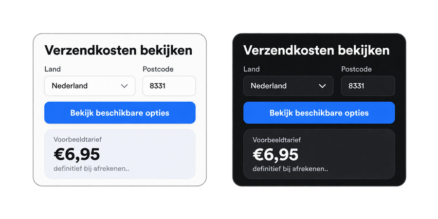 Verzendkosten vooraf bekijken voor Shopify