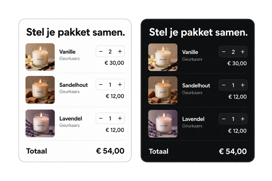 Eigen pakket samenstellen voor Shopify