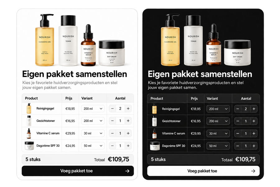 Eigen pakket samenstellen voor Shopify