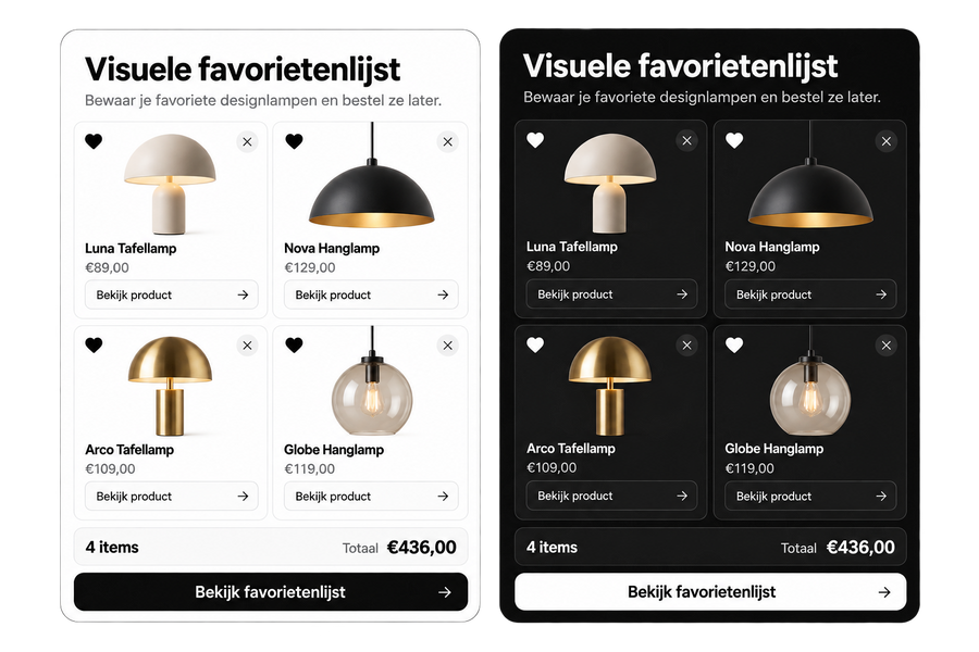 Visuele favorietenlijst voor Shopify
